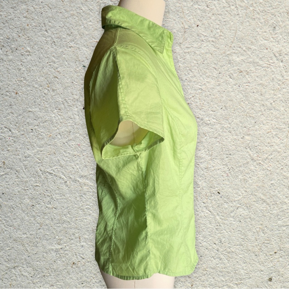 Talbots Light Green Short Sleeve Button Up Top - Picture 3 of 6